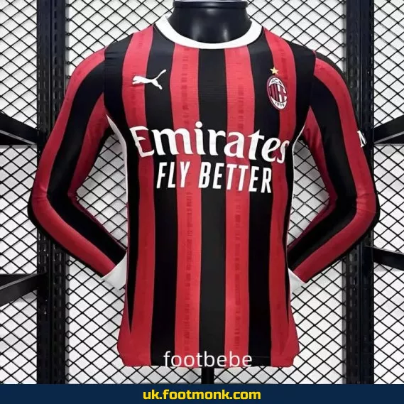 AC Milan 2024-2025 home long-sleeved match jersey.