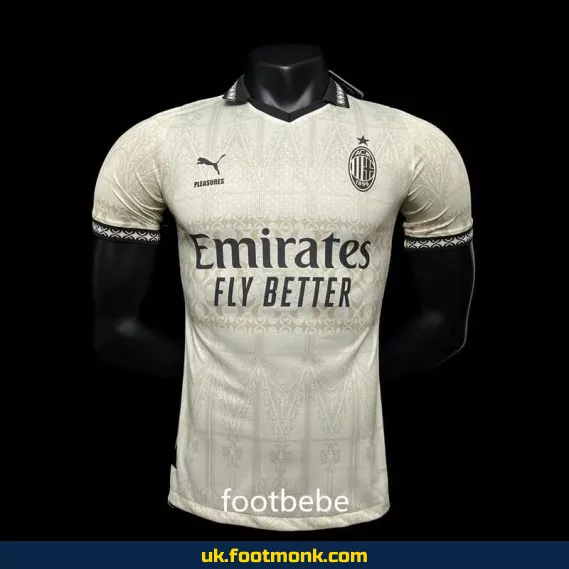 Match Jersey AC Milan x PLEASURES 2023 2024 fourth White.