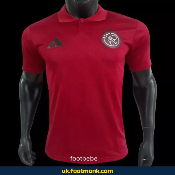Ajax 2025 Match Polo red jersey.