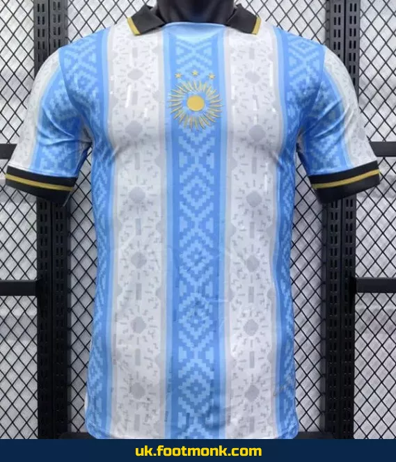 Match Jersey Argentina, La Pulga 2024 2025 white blue.