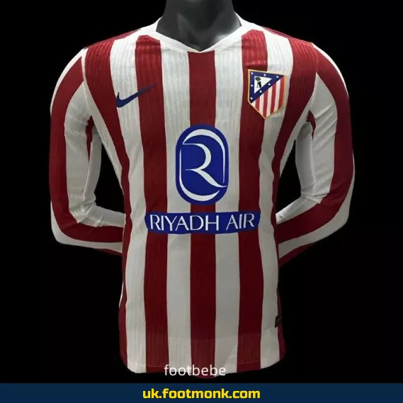 Atletico Madrid 2025 2026 home match jersey long sleeves.