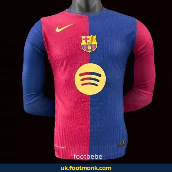 Barcelona 2024 2025 home long sleeves match jersey.