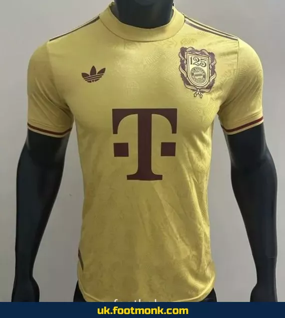 Bayern Munich 2025 125th anniversary yellow match jersey.