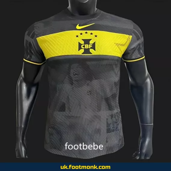 Brazil 2023 2024 Match Jersey black yellow.