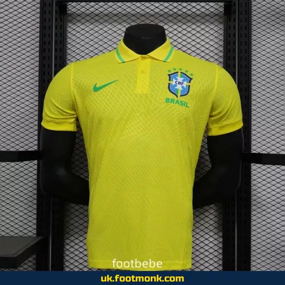 Brazil 2024 2025 Match Jersey Yellow Polo.