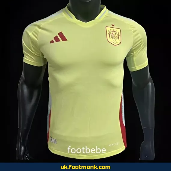 Spain Euro 2024 away yellow match jersey.