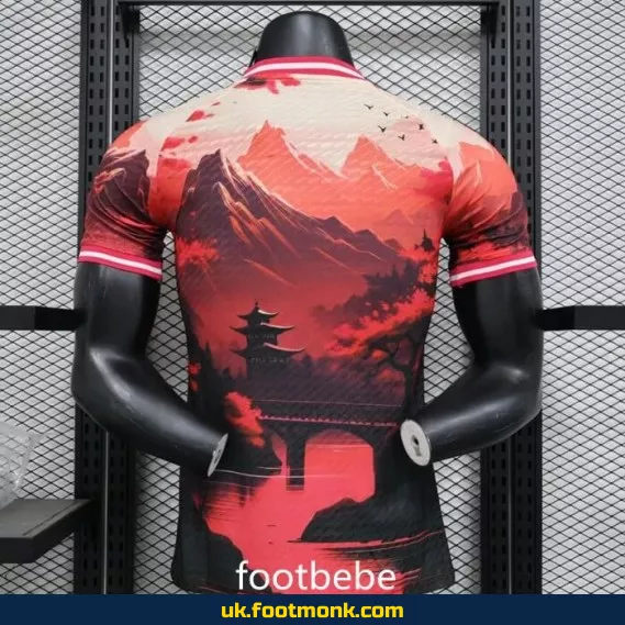 Match jersey Japan 2024 red sunset.