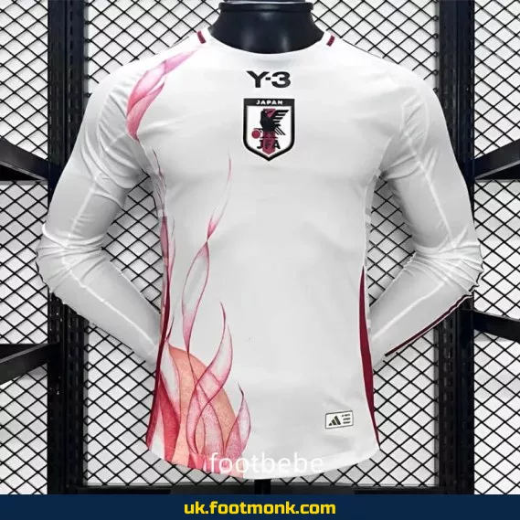 Japan Y3 2024 Match Jersey outside white long sleeves.