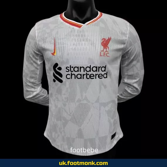 Liverpool 2024-2025 Third Long Sleeve Match Jersey White.