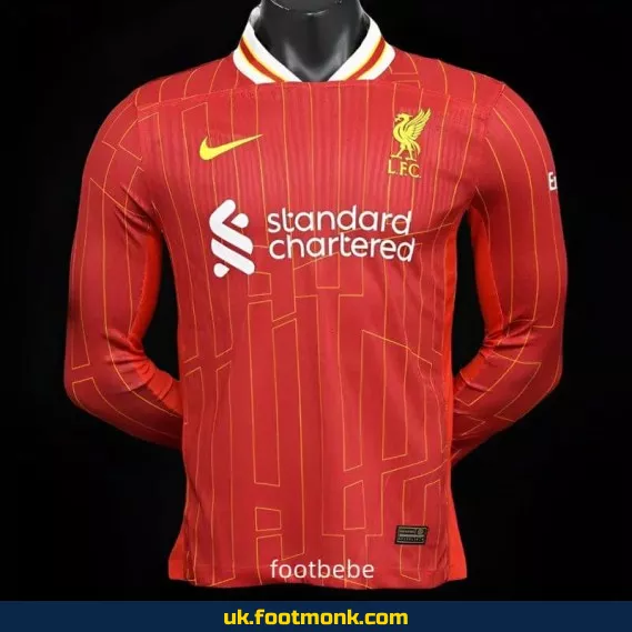 Liverpool 2024-2025 home long-sleeved match jersey.