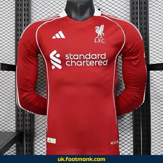 Liverpool Home Long Sleeve Match Jersey 2025 2026.