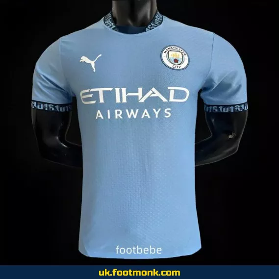 Home blue Manchester City 2024 2025 match jersey.