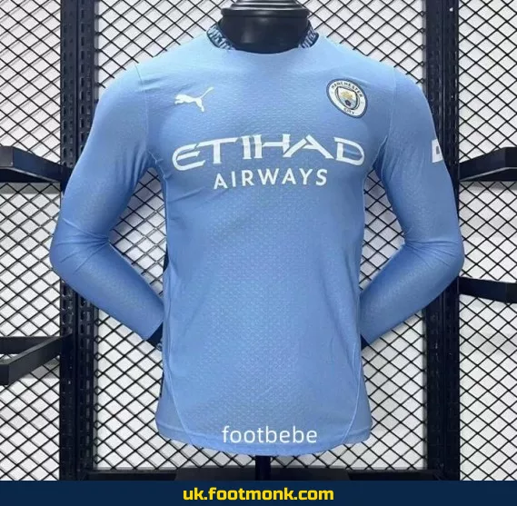 Home long-sleeved Manchester City 2024-2025 match jersey.