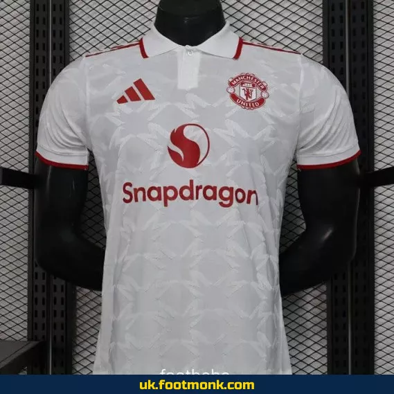 Manchester United 2025 2026 White Polo Match Jersey.