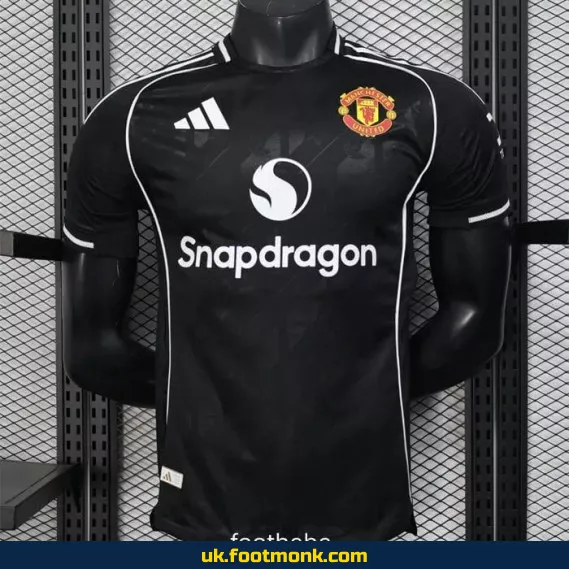 Manchester United 2025 2026 concept black match jersey.