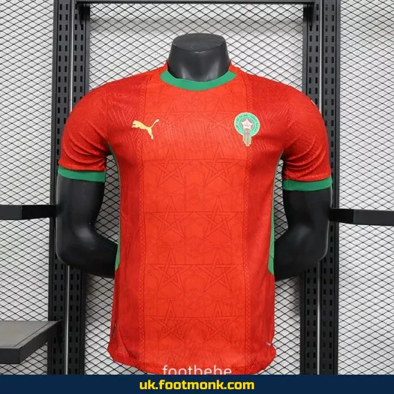 Home red Morocco Match Jersey 2024 2025.