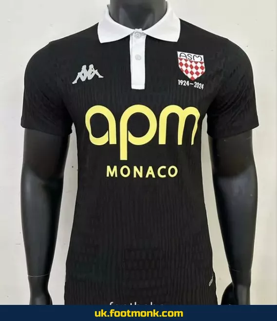 Match jersey Monaco 2024 2025 100 years black special edition.