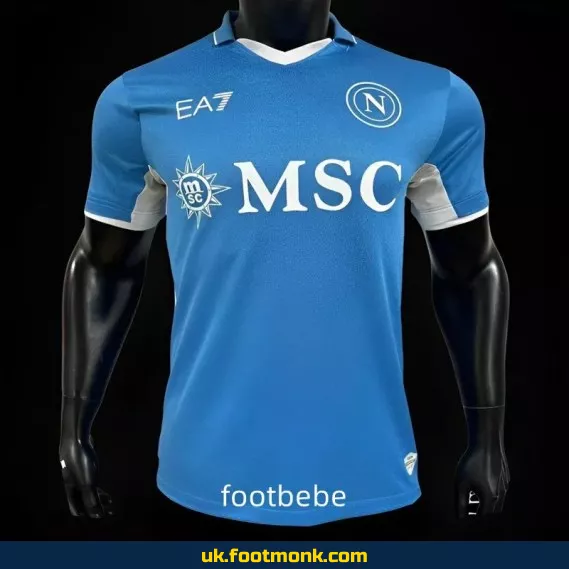 Home blue Napoli 2024 2025 match jersey.
