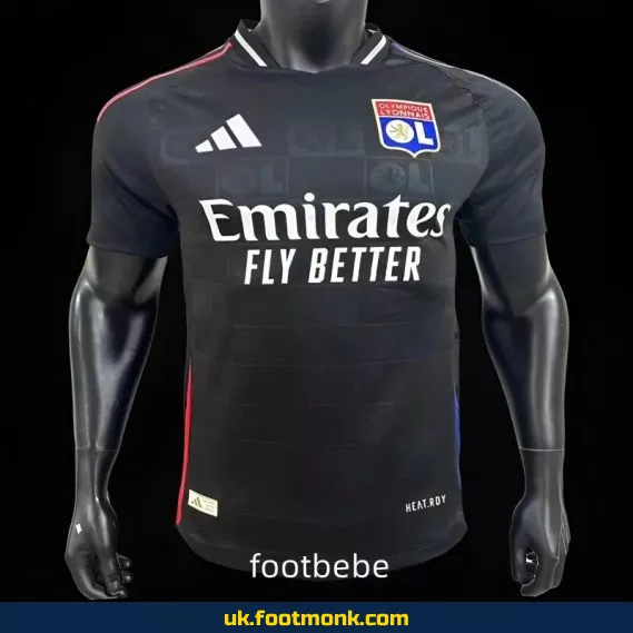 Olympique Lyon 2024 2025 away black jersey.