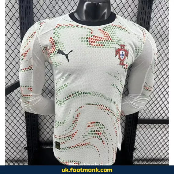 Portugal Match Jersey 2024 2025 White Long Sleeves.