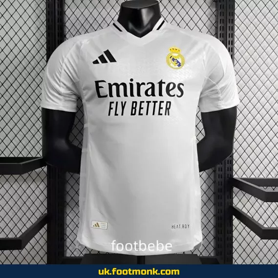 Real Madrid 2024-2025 home white match jersey.