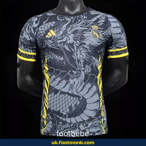 Real Madrid 2024 2025 match jersey dragon gray.