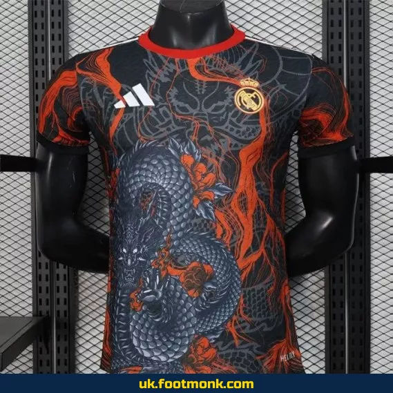 Real Madrid Match Jersey 2025 2026 Black Dragon B.