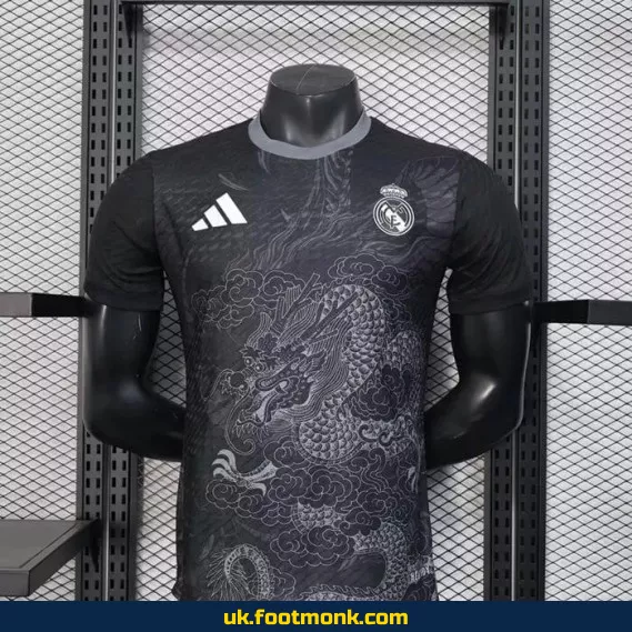 Real Madrid 2025-2026 Match Jersey Dragon Black B.