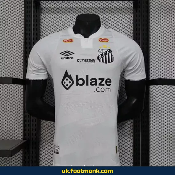 Santos 2024-2025 Home Jersey White With Sponsorship.