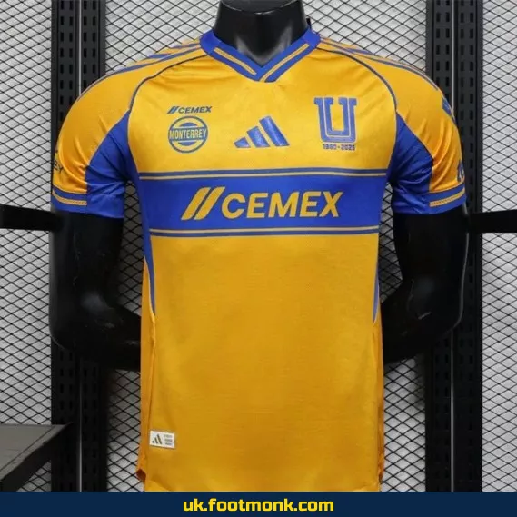 Match Jersey Tigres UANL 2025 65 years yellow.