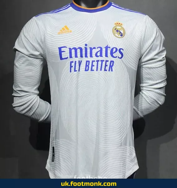 Vintage Real Madrid 2021-2022 home long sleeve match jersey.