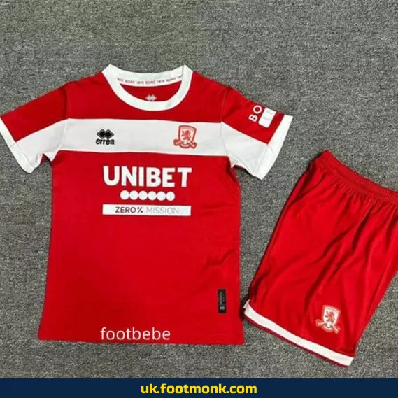 Middlesbrough home jersey for kids 2024-2025.
