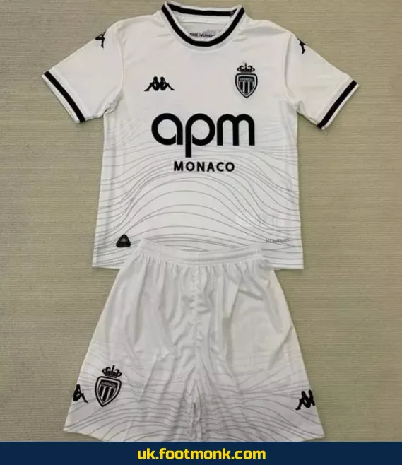 Monaco away jersey for kids 2024-2025.