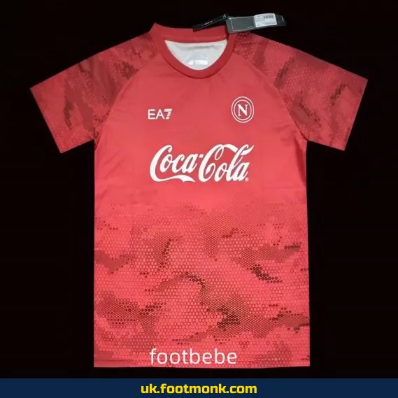 Naples 2024 2025 training jersey red.