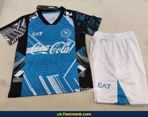 Naples children's training jersey 2024-2025 blue.