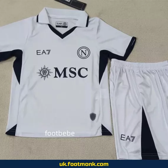 Naples away jersey for kids 2024 2025 White.