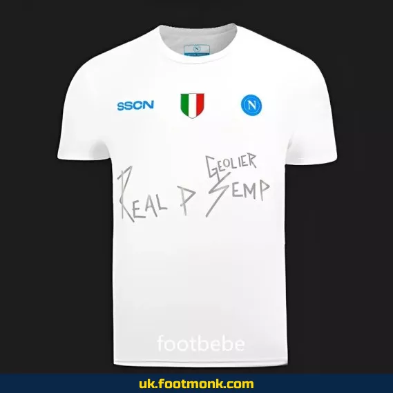 Naples x Geolier 2024 special edition white jersey.