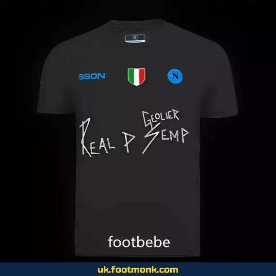 Naples x Geolier 2024 special edition black jersey.