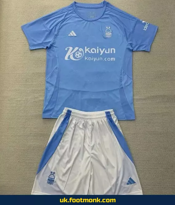 Nottingham Forest 2024 2025 Kids Third Blue Jersey.