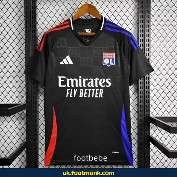 Olympic Lyon 2024 2025 away black jersey.