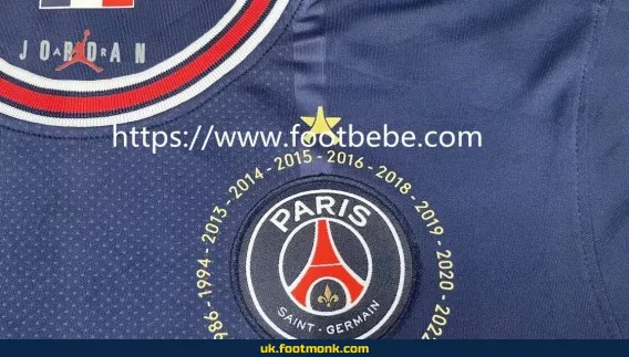 PSG Jordan jersey with a 10th French champion star Home.