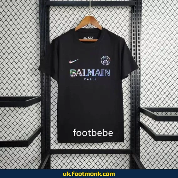 PSG x Balmain 2023 2024 black jersey.