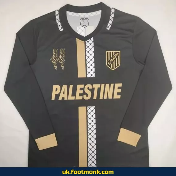 Palestine jersey 2024 2025 black long sleeves.