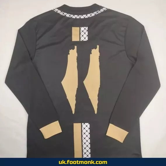 Palestine jersey 2024 2025 black long sleeves.