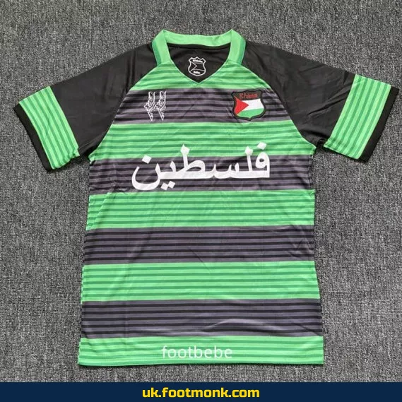 Palestine jersey 2024 2025 green stripes.