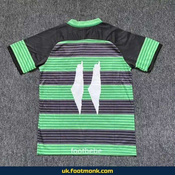 Palestine jersey 2024 2025 green stripes.