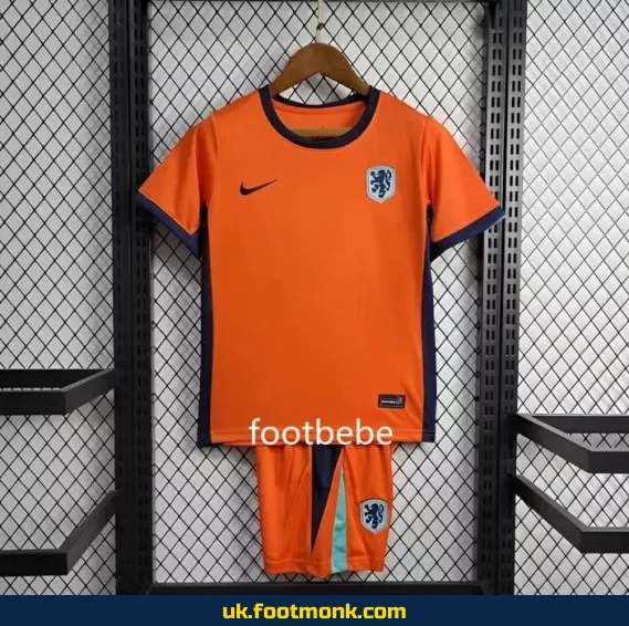 Netherlands home jersey for kids 2024 orange.