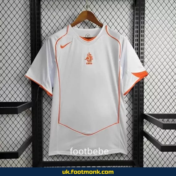 Netherlands 2004 away white vintage jersey.
