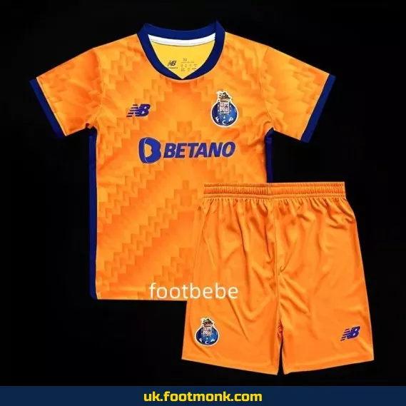 Porto away orange kids' jersey 2024 2025.