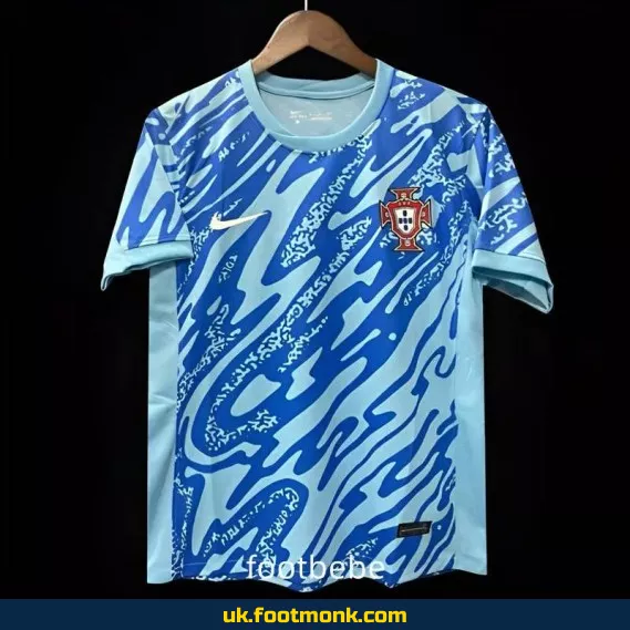 Portugal 2024 2025 pre-match blue jersey.